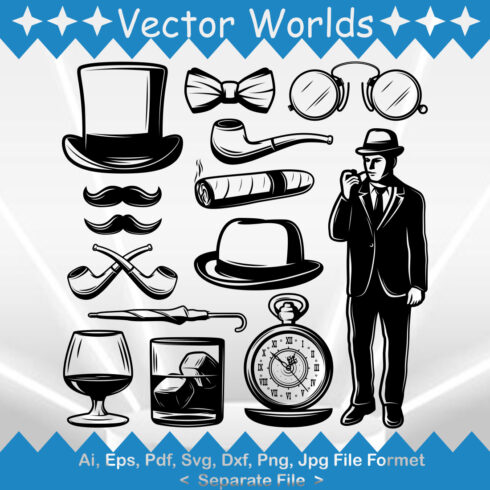 Gentleman Element SVG Vector Design cover image.