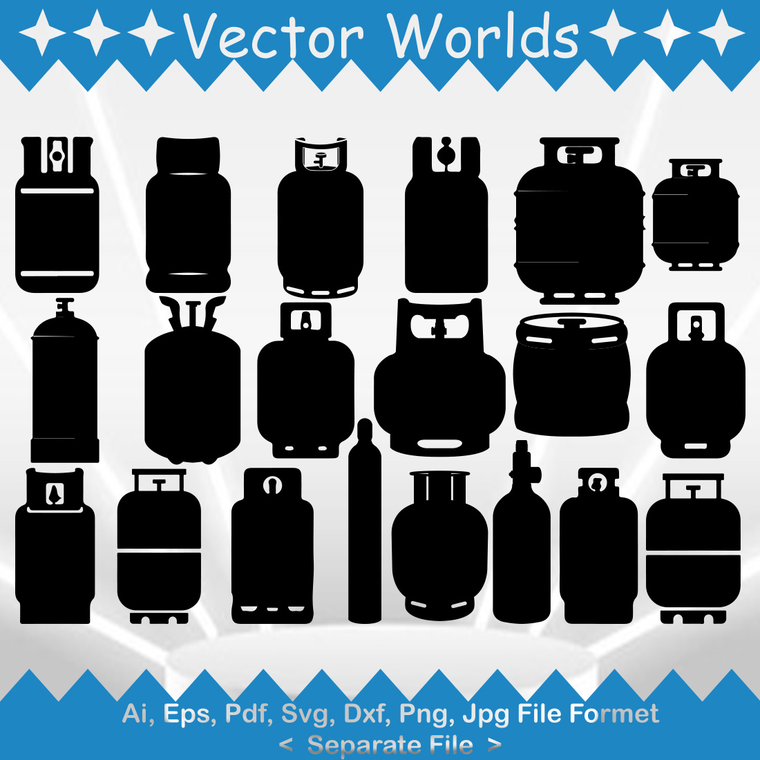 Propane Gas Cylinder SVG Vector Design cover image.