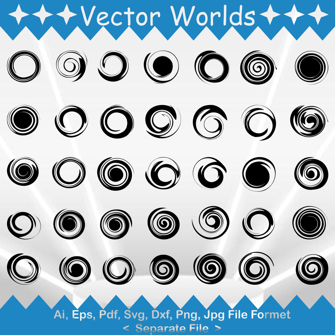 Swirls SVG Vector Design preview image.