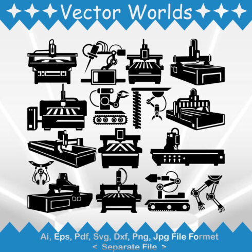 CNC Router Machine SVG Vector Design cover image.