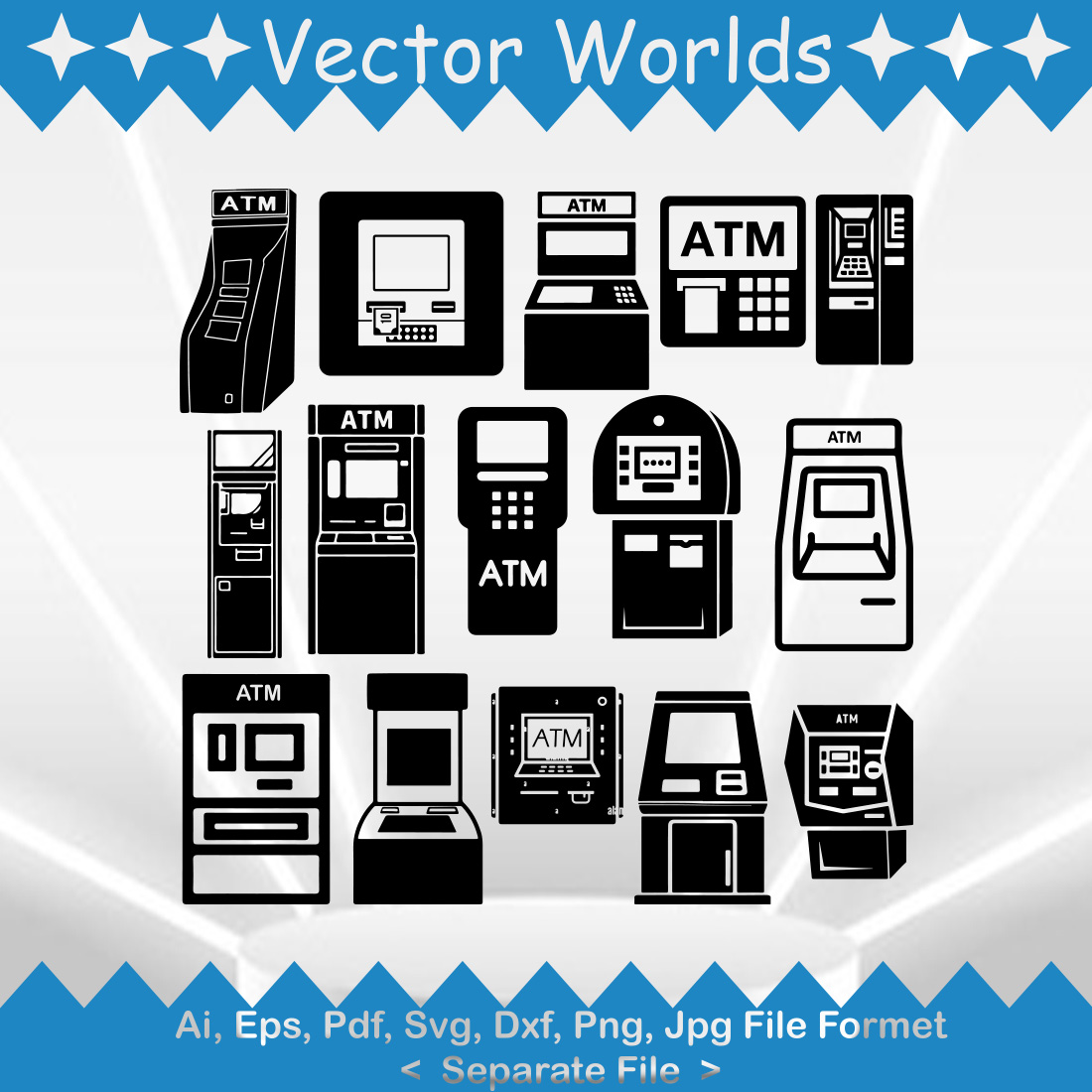 ATM Booth SVG Vector Design cover image.