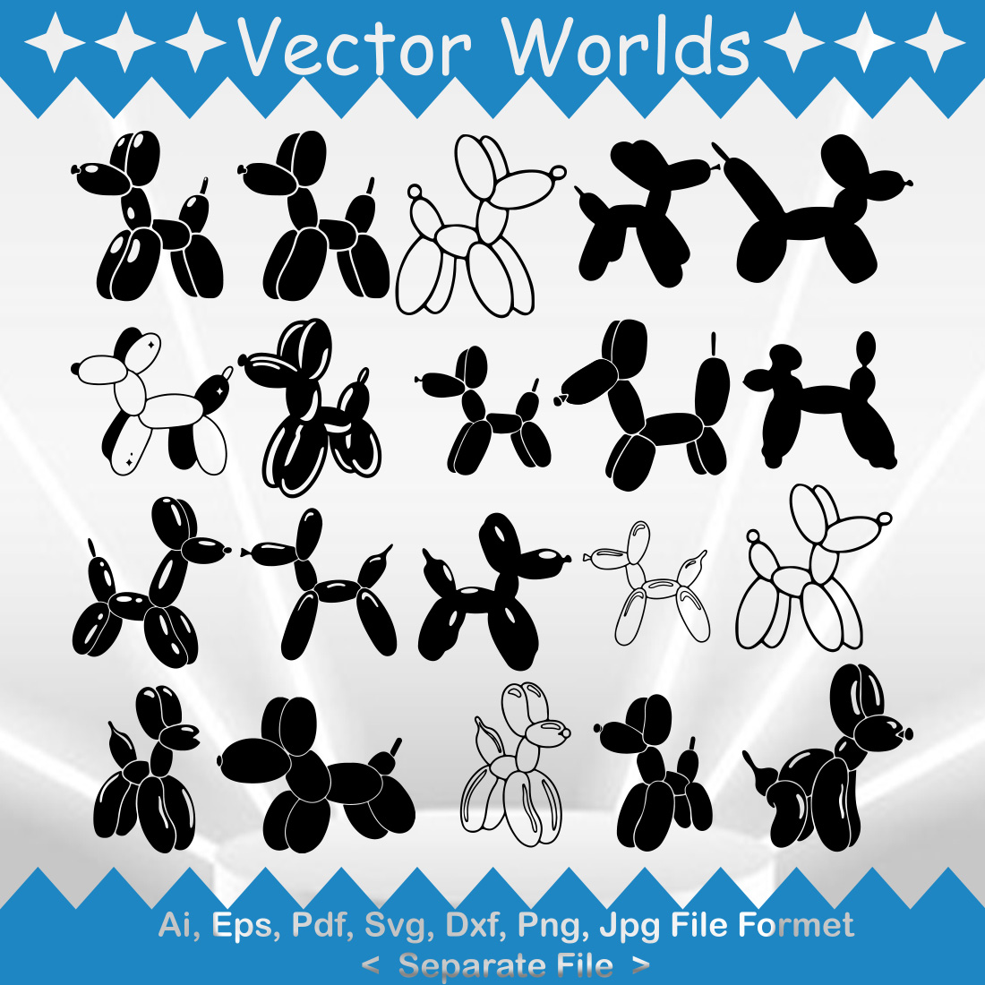 Balloon Dog SVG Vector Design preview image.