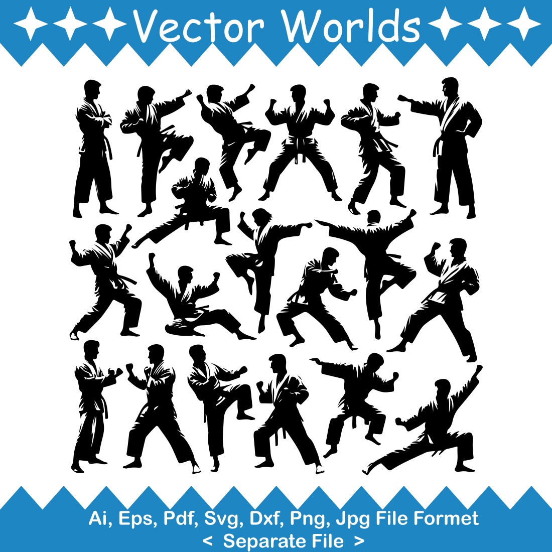 Karate Hit SVG Vector Design cover image.