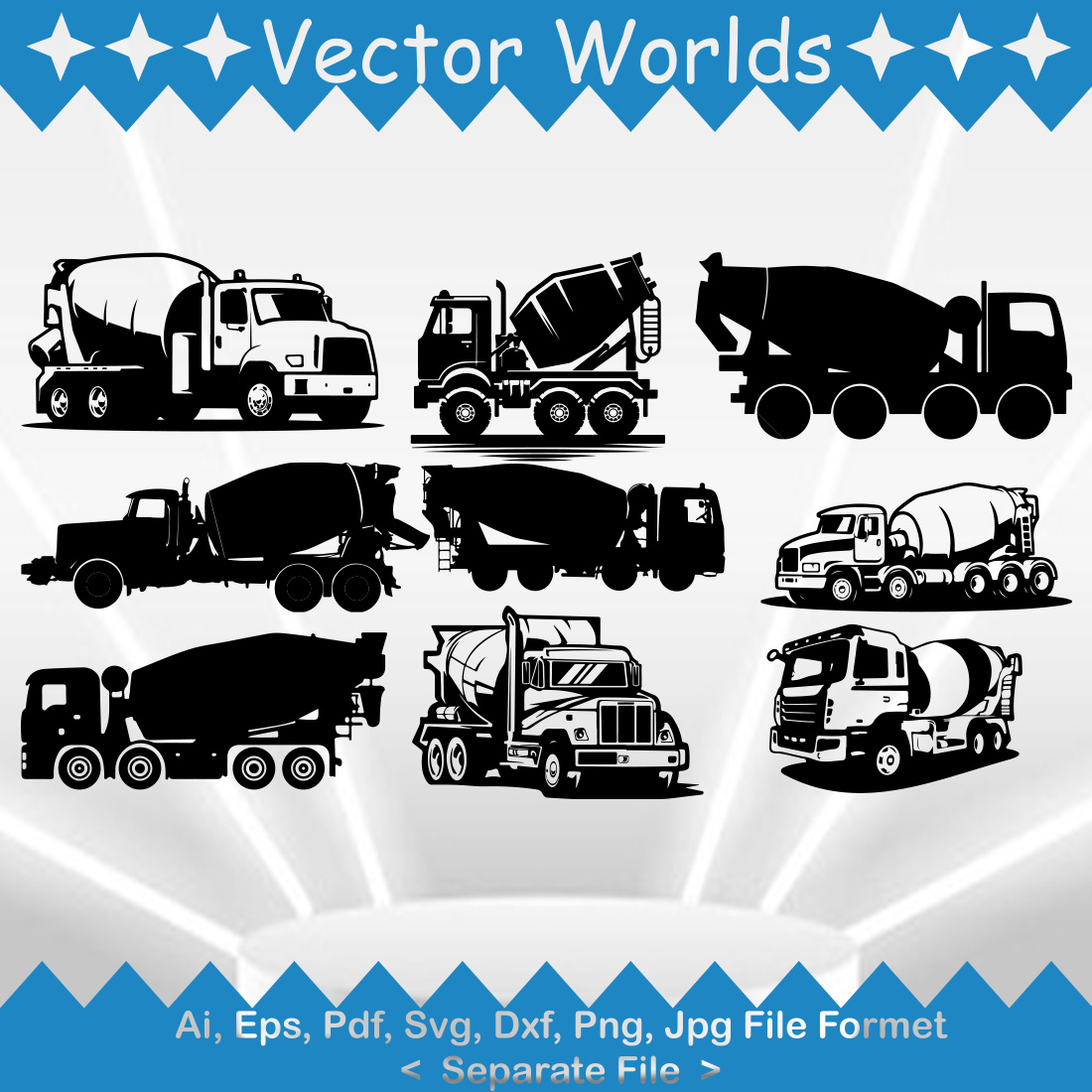 Pump Truck SVG Vector Design preview image.