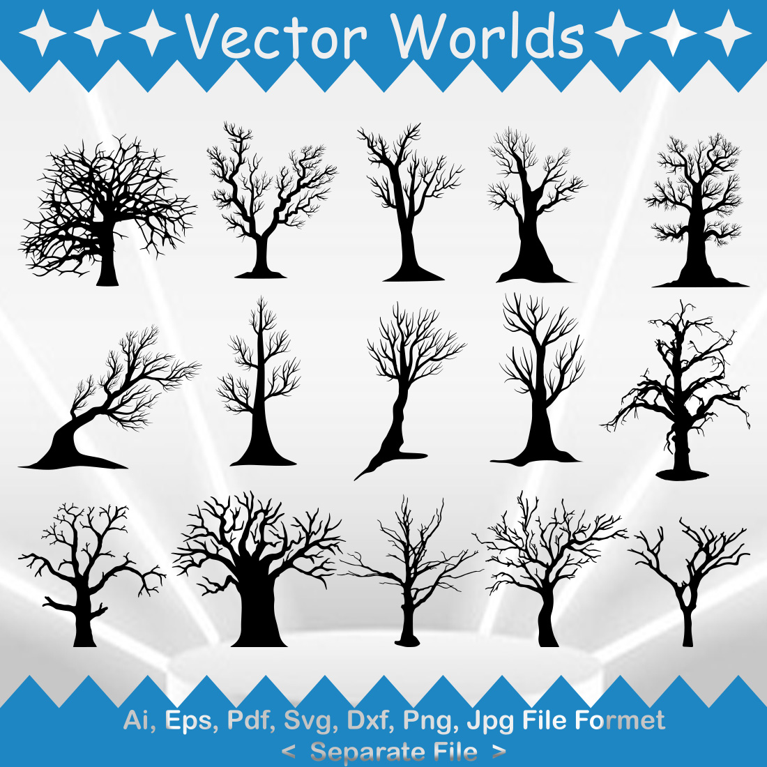 Branches Tree SVG Vector Design preview image.