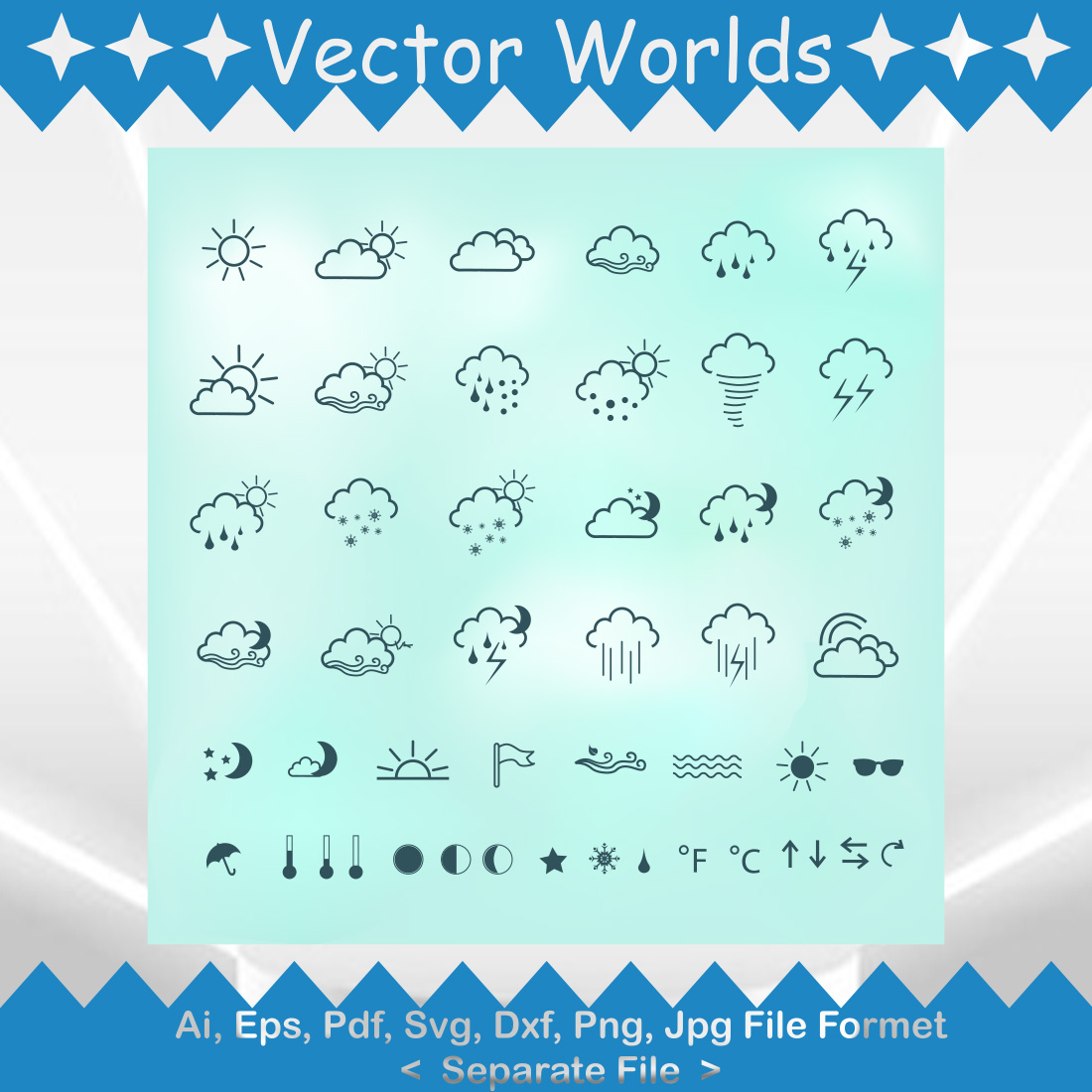 Weather Flat SVG Vector Design preview image.