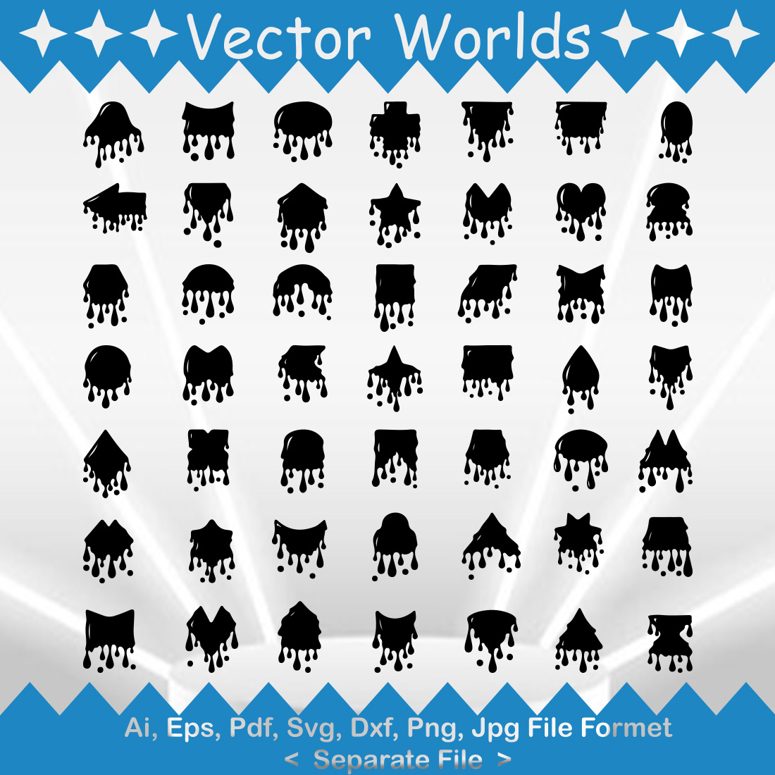 Melting Smudges SVG Vector Design preview image.