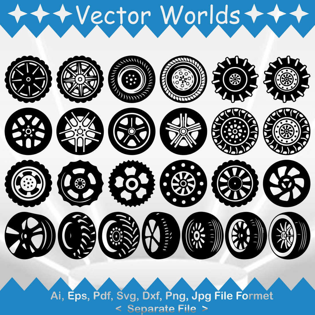 Wheels SVG Vector Design preview image.