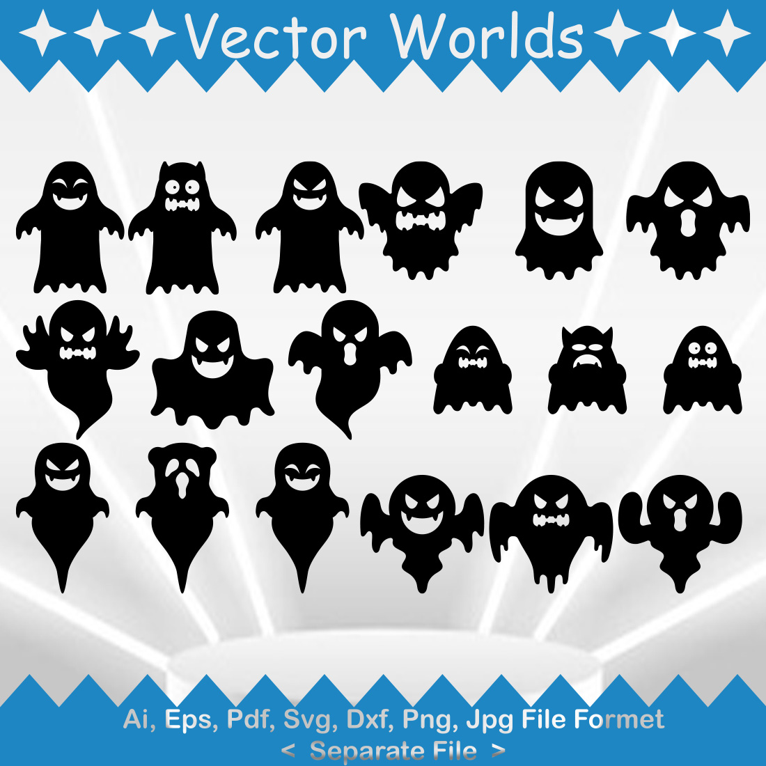 Ghost Smile SVG Vector Design preview image.