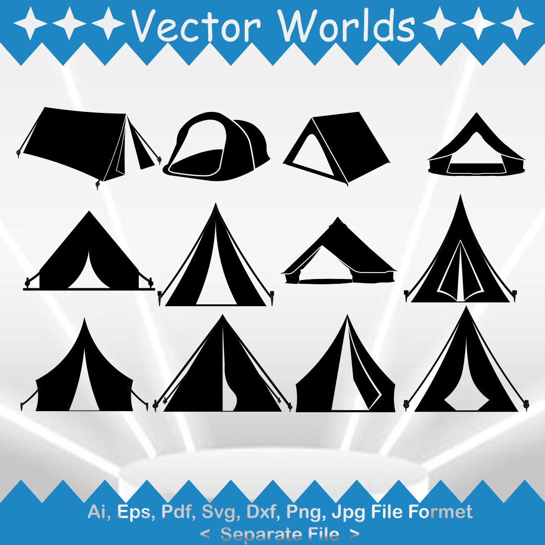 Shelters Tent SVG Vector Design preview image.