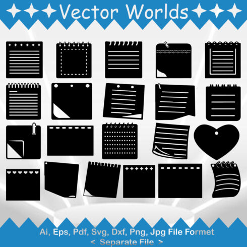 Sticky Notes SVG Vector Design cover image.