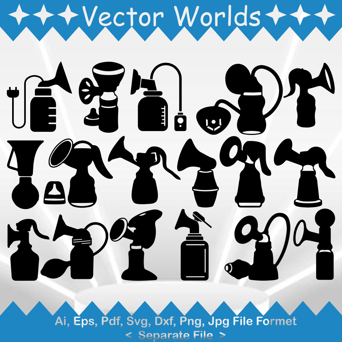 Breast Pumps SVG Vector Design cover image.