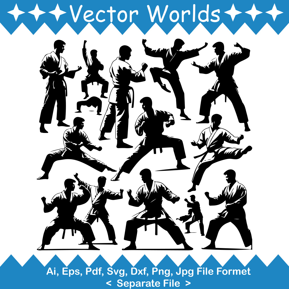 Karate Hit SVG Vector Design preview image.