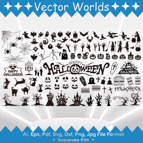 Happy Halloween SVG Vector Design cover image.