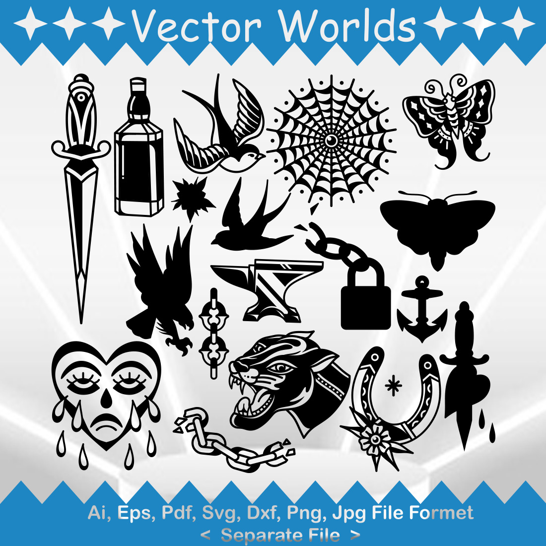 Tattoos SVG Vector Design cover image.