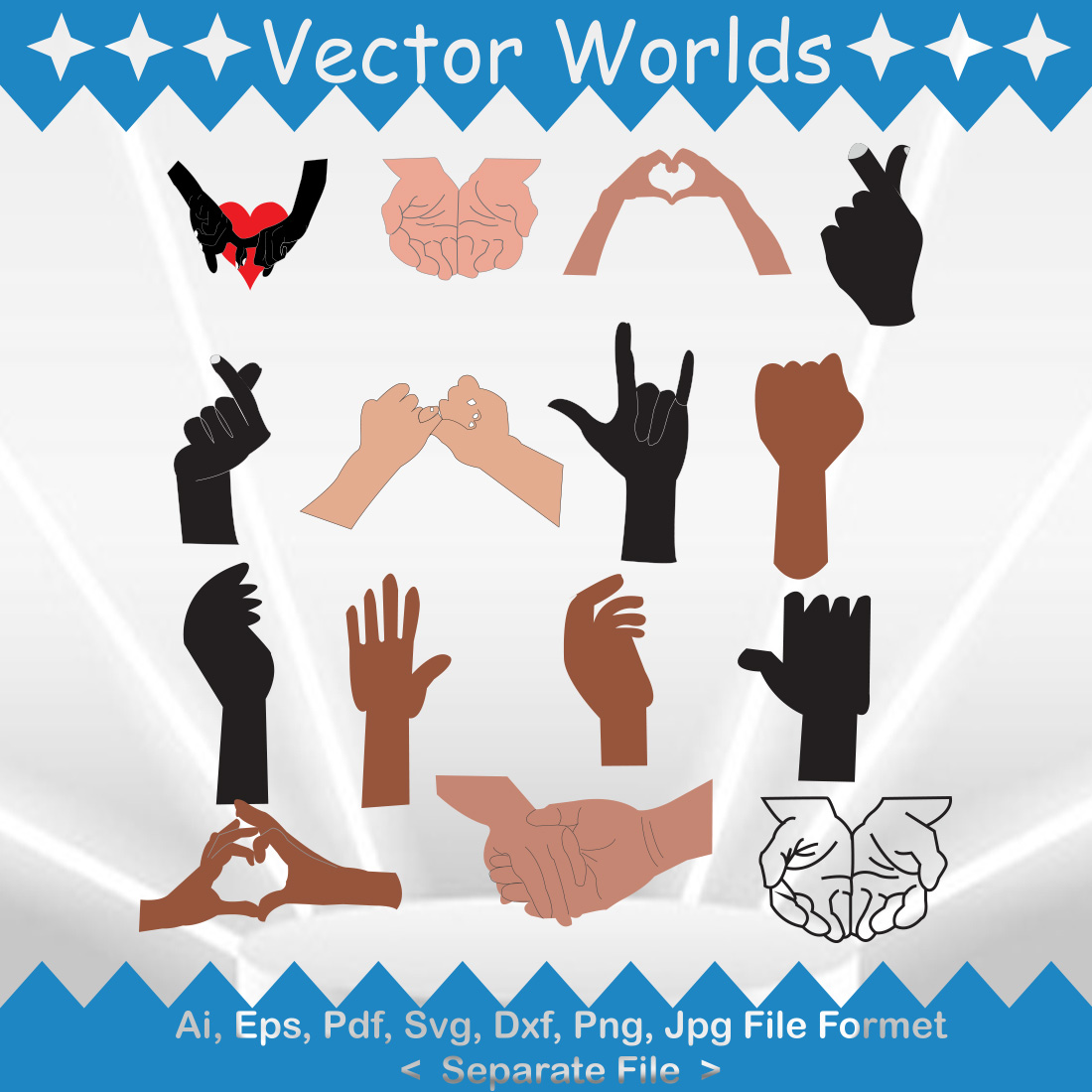 Love Hand SVG Vector Design preview image.