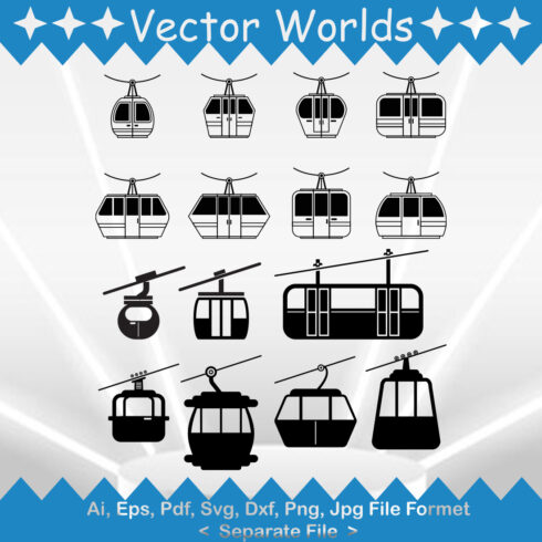 Cable Car SVG Vector Design cover image.