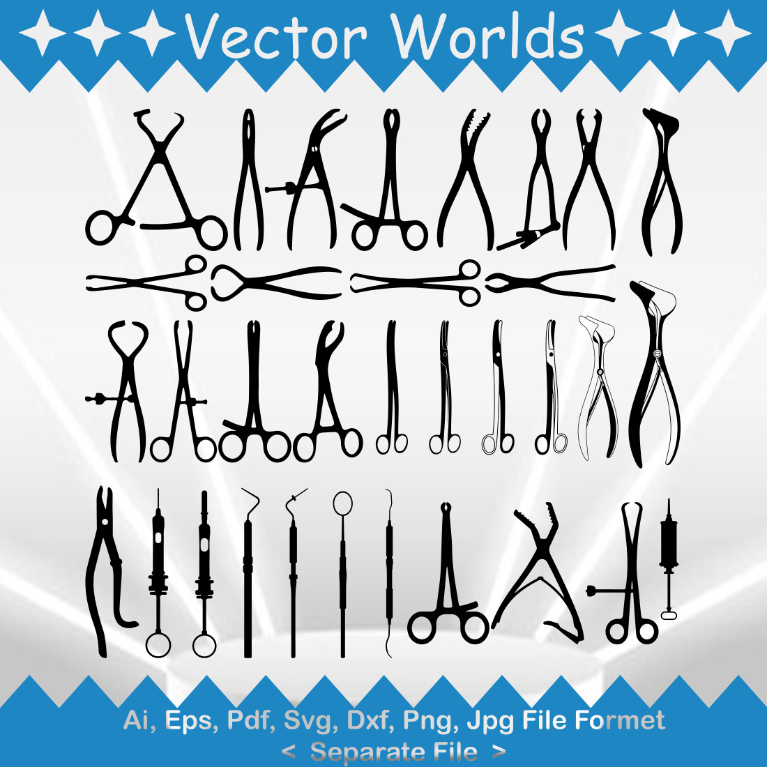 Bone Holder Forceps SVG Vector Design preview image.