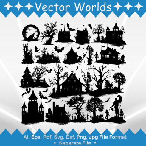 Scary House SVG Vector Design cover image.