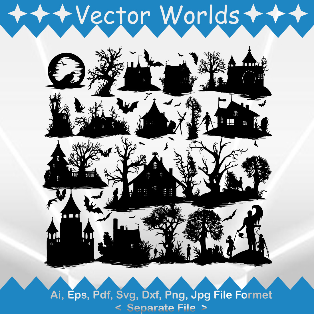 Scary House SVG Vector Design cover image.