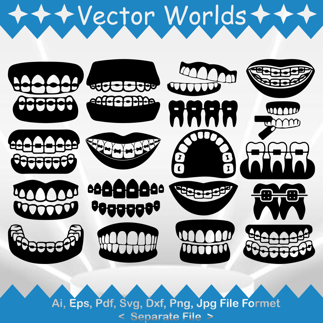 Braces SVG Vector Design preview image.