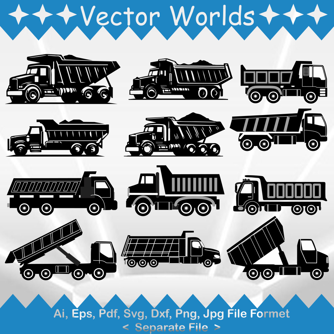 Building Trucks SVG Vector Design preview image.