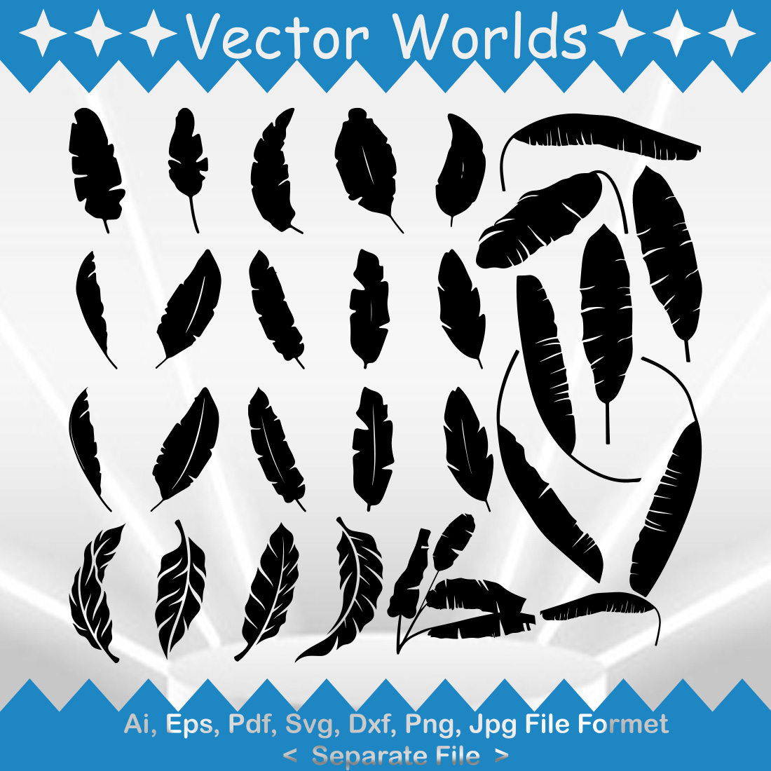 Banana Leaves SVG Vector Design preview image.