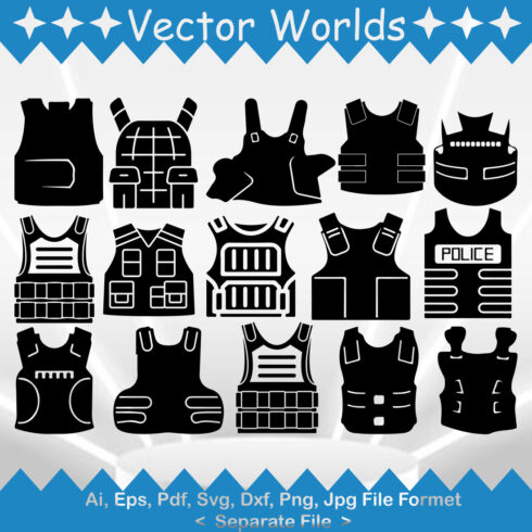 Bullet Proof Vest SVG Vector Design cover image.