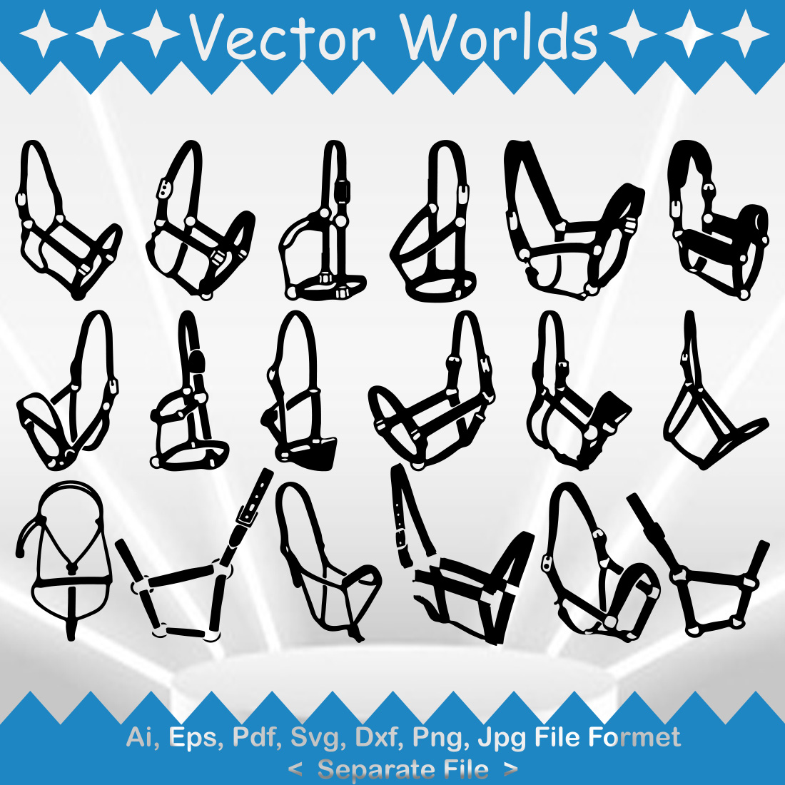 Horse Halter SVG Vector Design preview image.