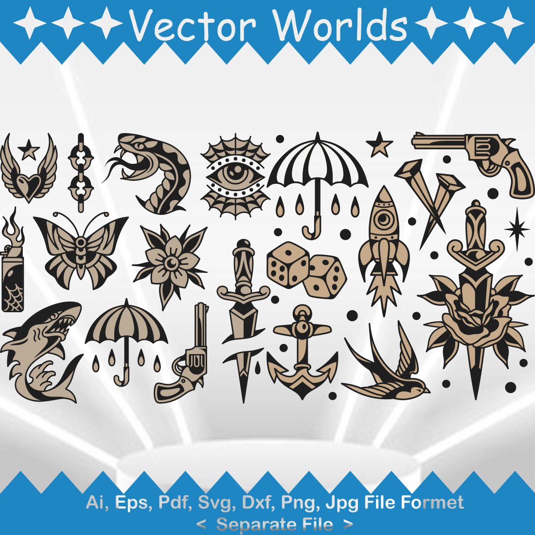 Tattoos SVG Vector Design preview image.