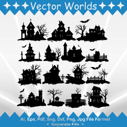 Scary House SVG Vector Design cover image.