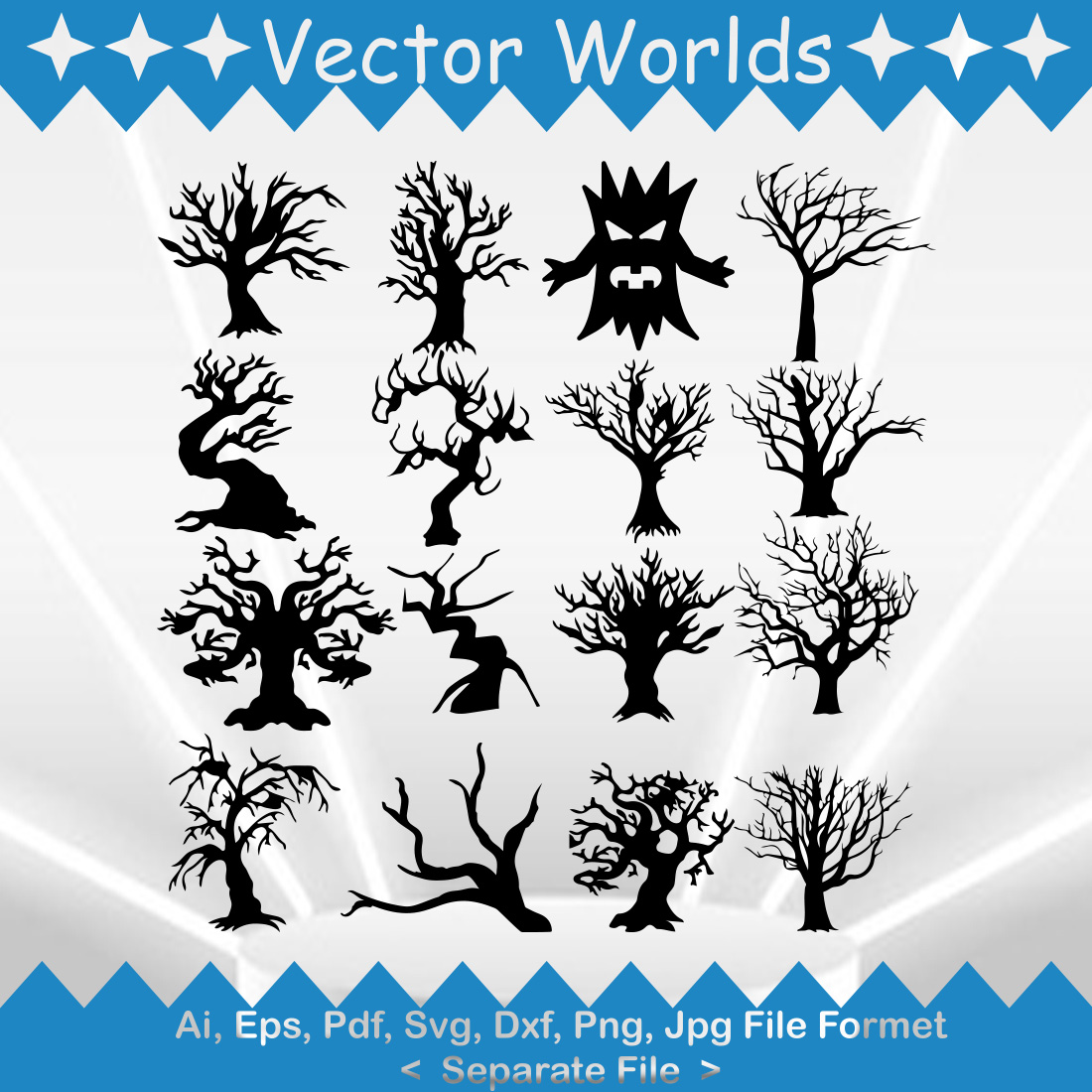 Spooky Branches SVG Vector Design preview image.