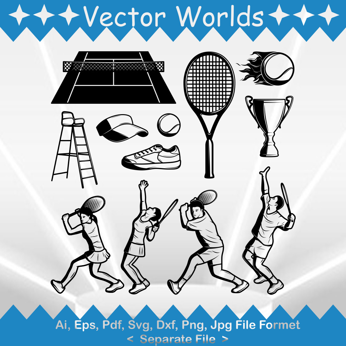 Shuttlecock Sports SVG Vector Design cover image.