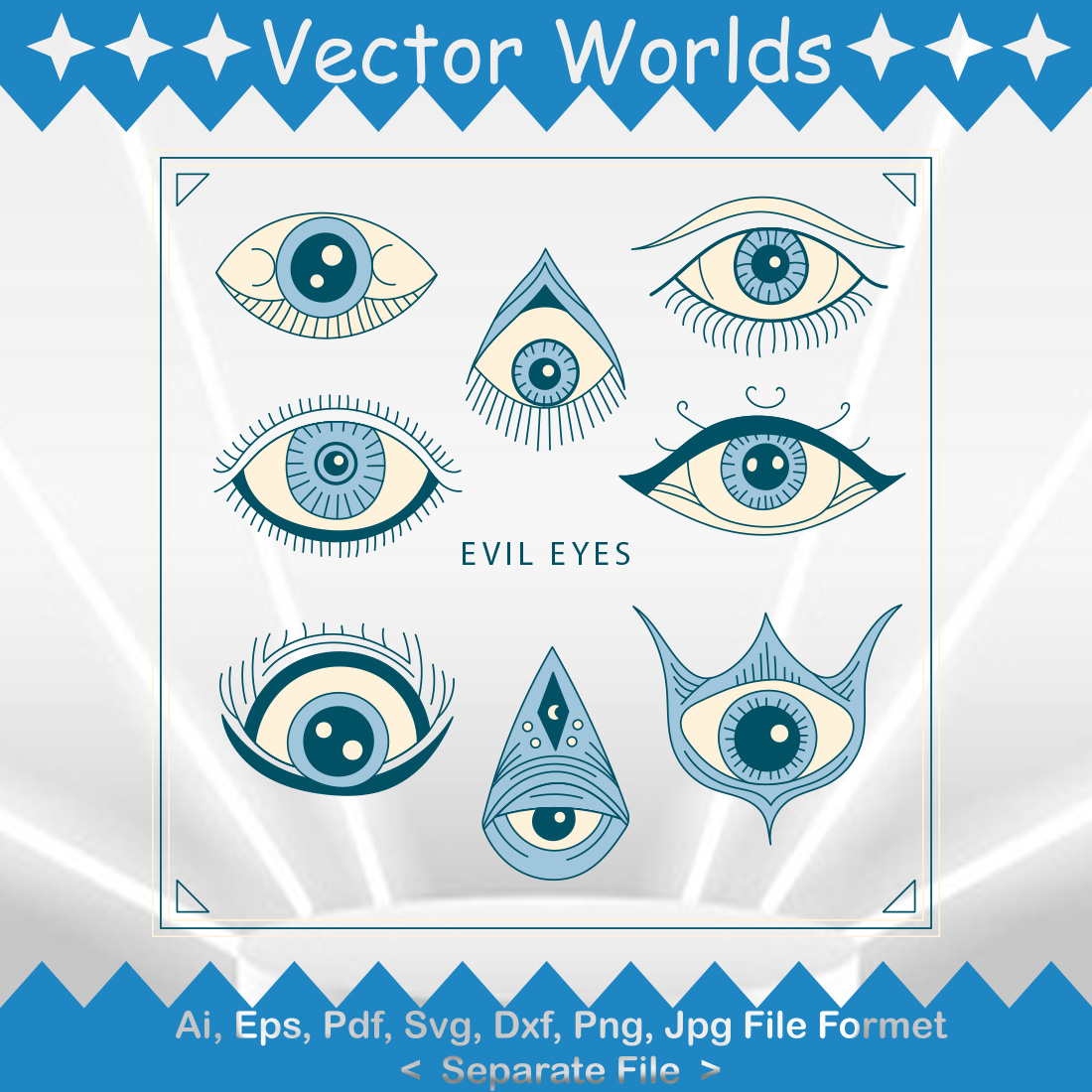 Evil Eye SVG Vector Design cover image.