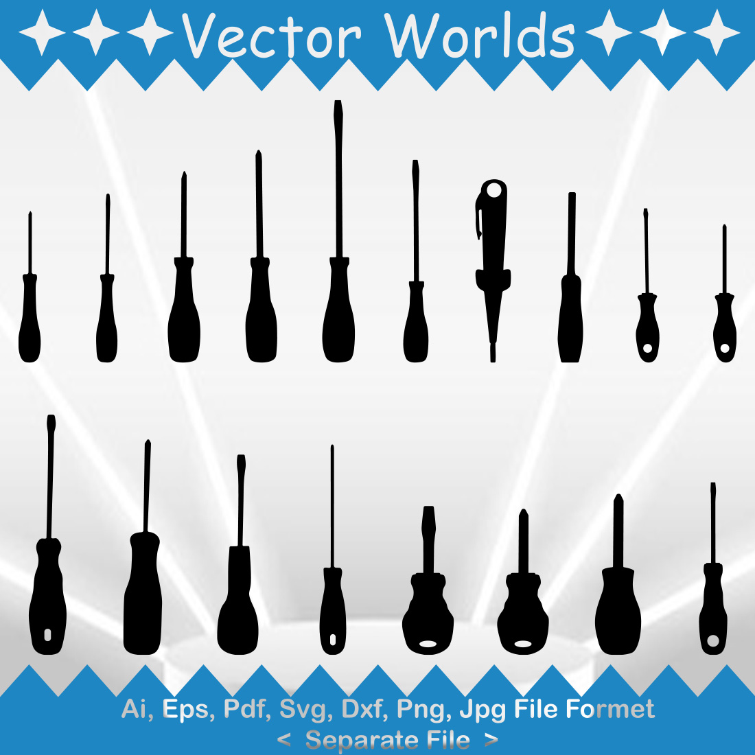 Screwdriver SVG Vector Design cover image.