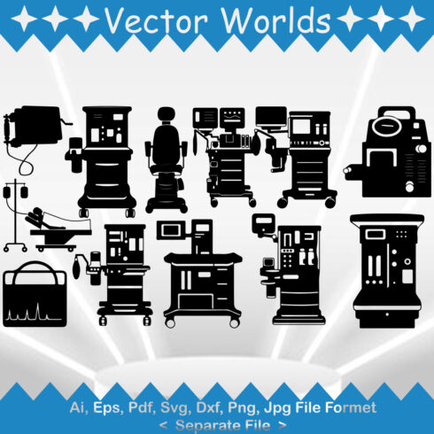 Anesthesia Machines SVG Vector Design cover image.