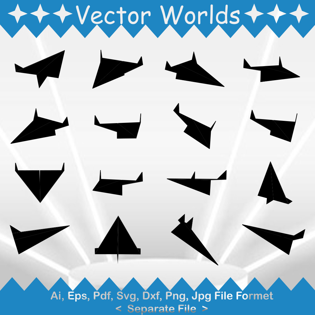 Paper Planes SVG Vector Design preview image.