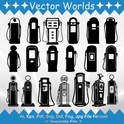 Old Gas Pump SVG Vector Design cover image.