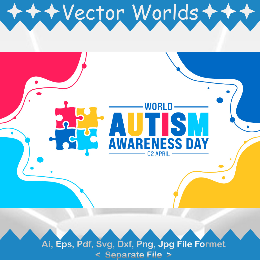 World Autism Awareness Day SVG Vector Design preview image.