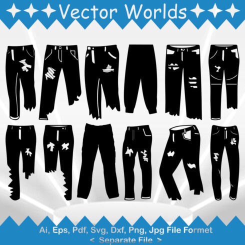 Ripped Pant SVG Vector Design cover image.