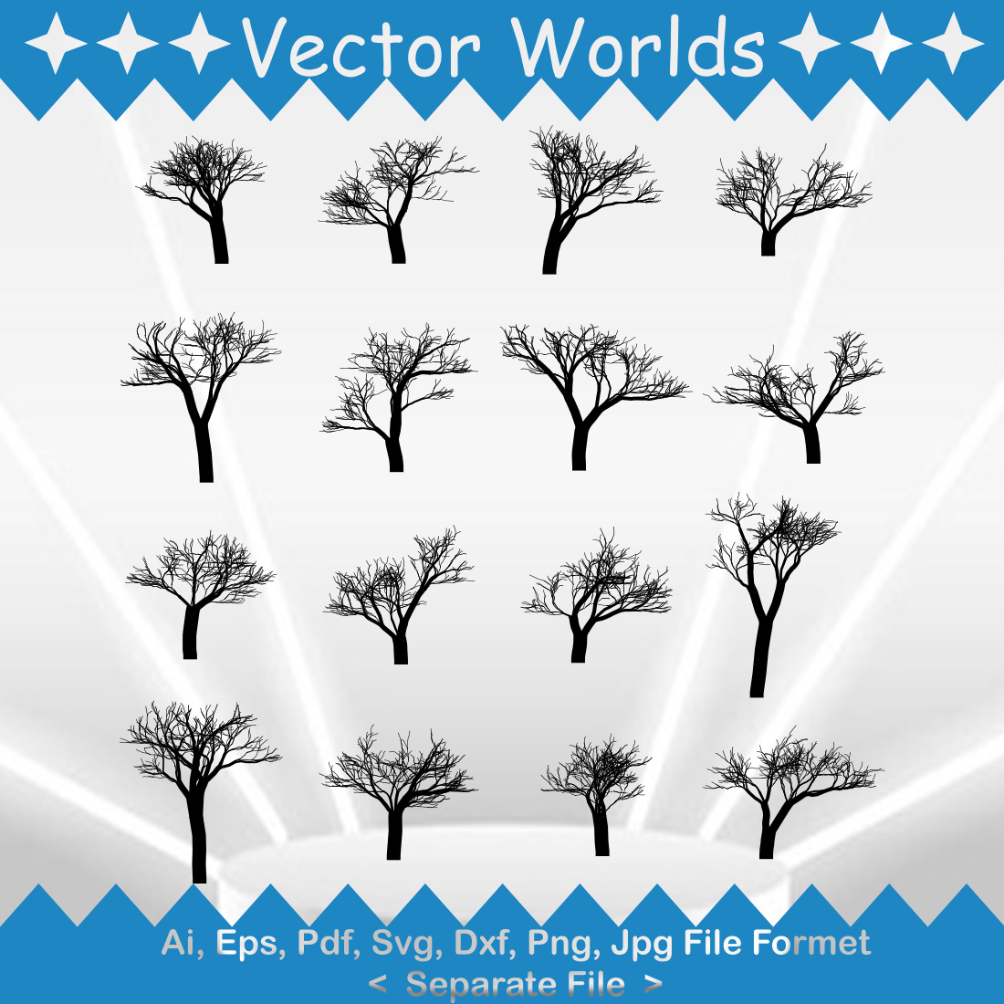 Dry Tree SVG Vector Design preview image.