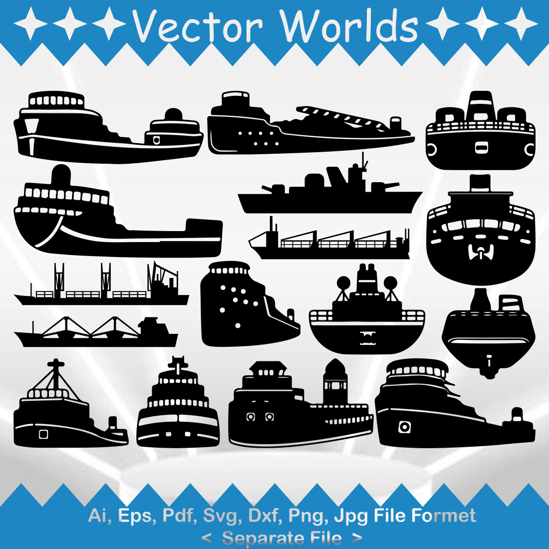 Lake Freighter SVG Vector Design cover image.