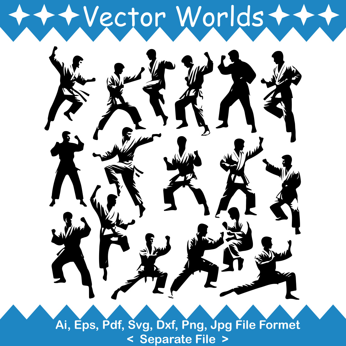 Karate Hit SVG Vector Design cover image.