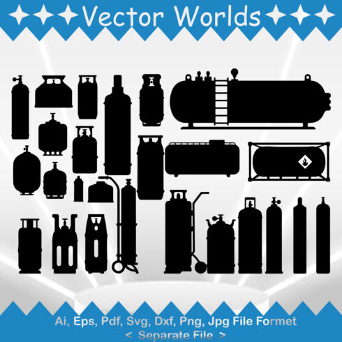 Gas Cylinder SVG Vector Design cover image.