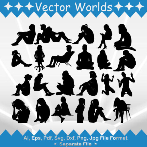 Sad Woman SVG Vector Design cover image.