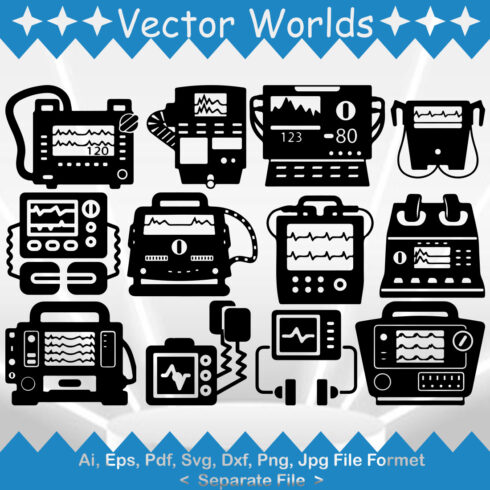 Defibrillator Machine SVG Vector Design cover image.