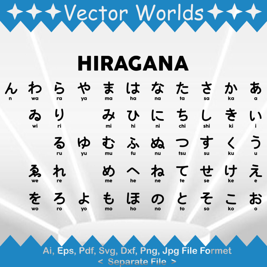 Hiragana Alphabet SVG Vector Design - MasterBundles