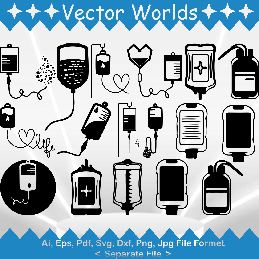 Blood Bag SVG Vector Design cover image.