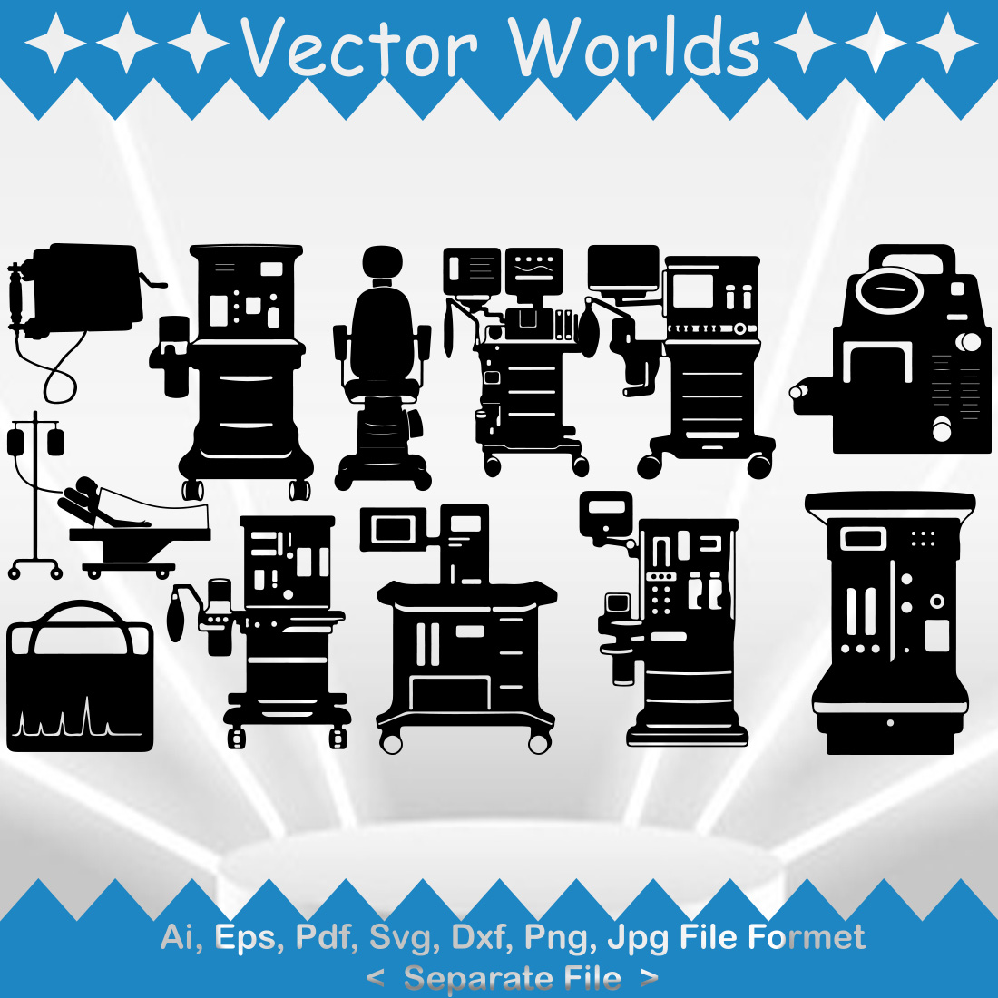 Anesthesia Machines SVG Vector Design preview image.