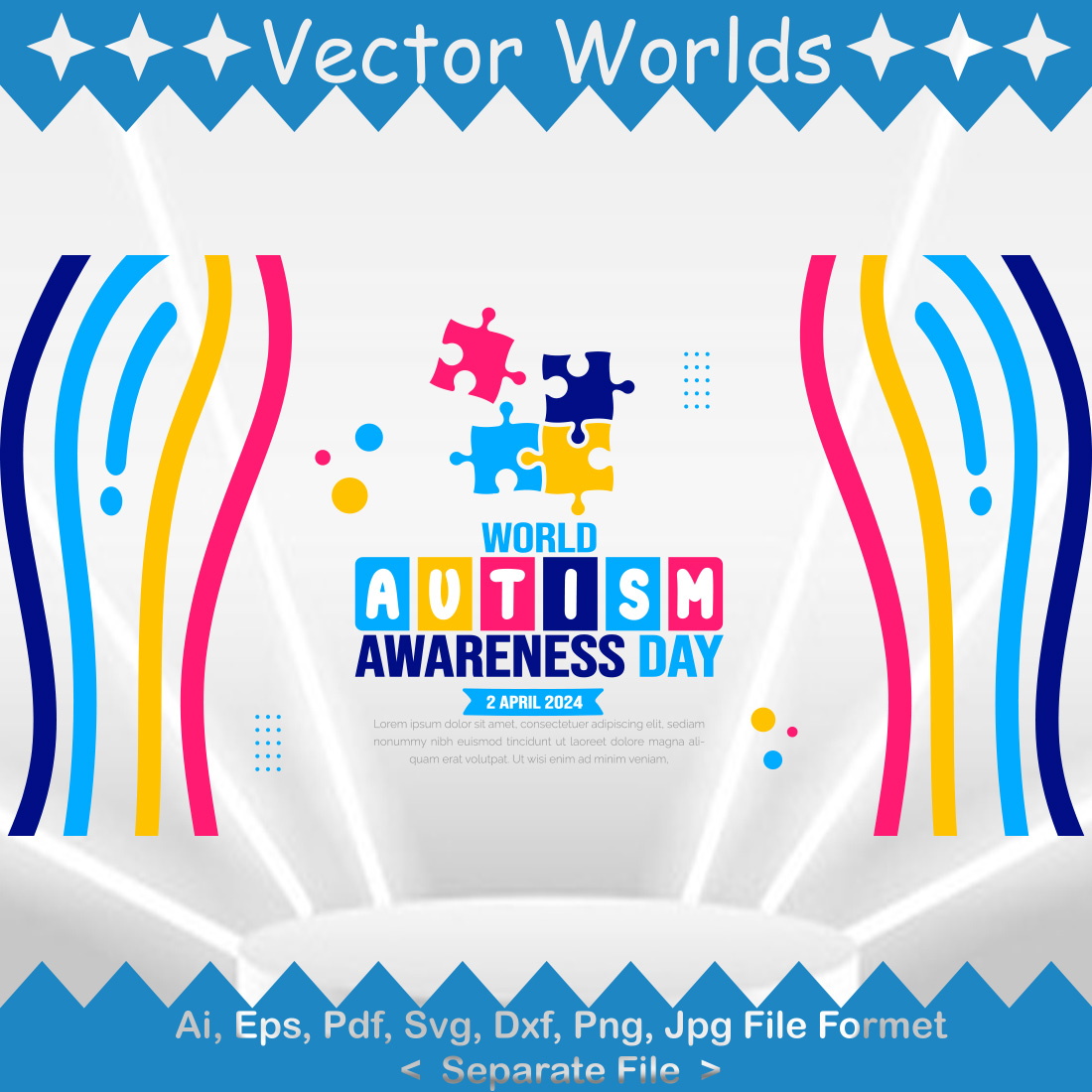 World Autism Awareness Day SVG Vector Design preview image.